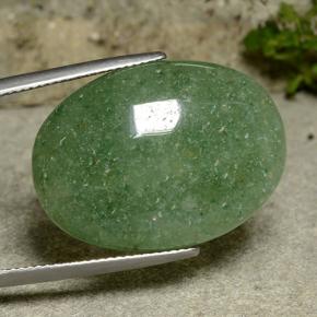 Aventurine vert naturelle coupe ovale, 27,80 ct, translucide