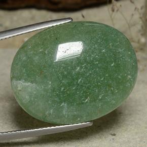Aventurine Vert naturelle Coupe ovale, 31.07 ct, Translucide