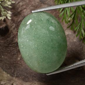Aventurine vert naturelle coupe ovale, 29,29 ct, translucide