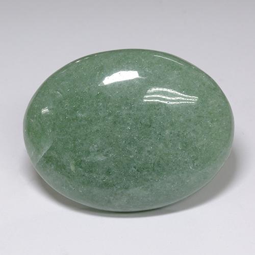 Aventurine vert naturelle coupe ovale, 89,38 ct, translucide