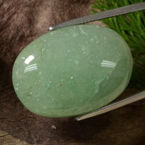 Aventurine vert naturelle coupe ovale, 34,82 ct, translucide