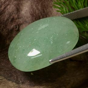 Aventurine vert naturelle coupe ovale, 34,82 ct, translucide