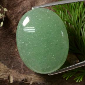 Aventurine vert naturelle coupe ovale, 35,77 ct, translucide