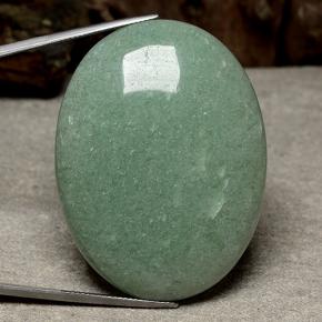 Aventurine vert naturelle coupe ovale, 123,68 ct, translucide