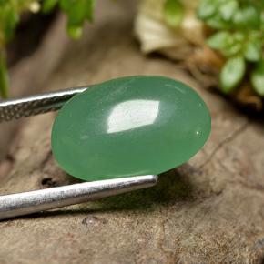 Aventurine Vert naturelle Coupe ovale, 6.05 ct, Translucide