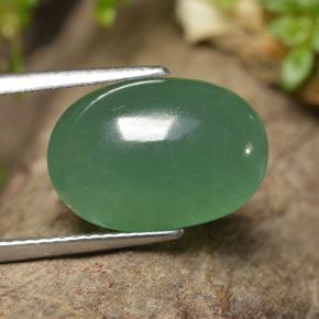Aventurine vert naturelle coupe ovale, 6,92 ct, translucide