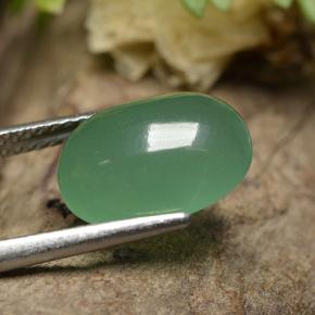 Aventurine Vert naturelle Coupe ovale, 4.39 ct, Translucide