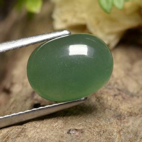 Aventurine vert naturelle coupe ovale, 3,63 ct, translucide