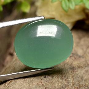 Aventurine vert naturelle coupe ovale, 5,74 ct, translucide
