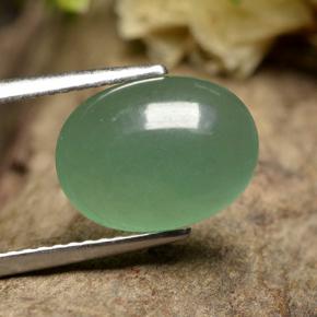 Aventurine vert naturelle coupe ovale, 3,42 ct, translucide