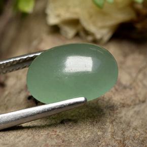 Aventurine vert naturelle coupe ovale, 3,42 ct, translucide