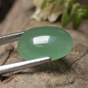 Aventurine vert naturelle coupe ovale, 3,46 ct, translucide