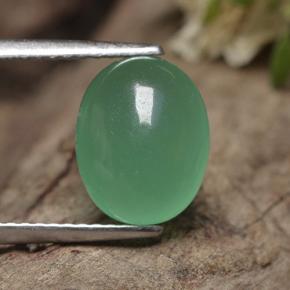 Aventurine Vert naturelle Coupe ovale, 2.96 ct, Translucide