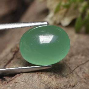 Aventurine Vert naturelle Coupe ovale, 2.96 ct, Translucide