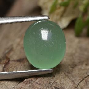 Aventurine Vert naturelle Coupe ovale, 2.22 ct, Translucide