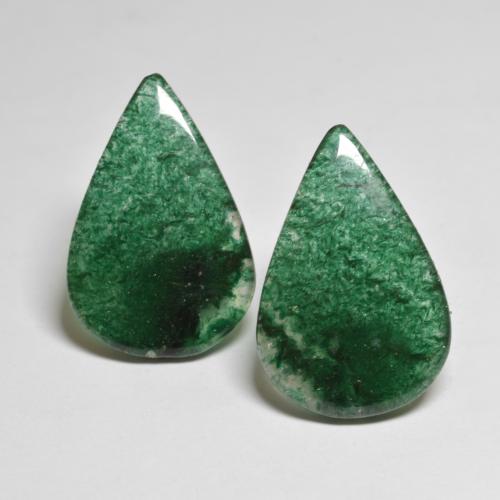 16.47ctw Naturel Vert foncé Aventurine, En forme de poire, Translucide