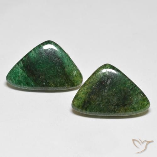 12.29ctw Naturel Vert foncé Aventurine, Trillion, Translucide