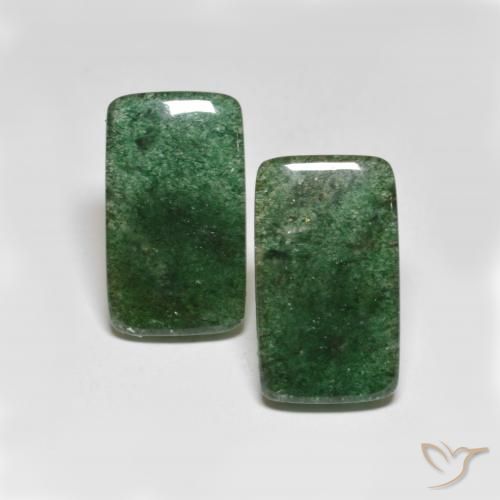 14.17ctw Naturel Vert intense Aventurine, Baquette, Translucide
