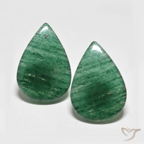 18.08ctw Naturel Vert émeraude moyen Aventurine, En forme de poire, Translucide