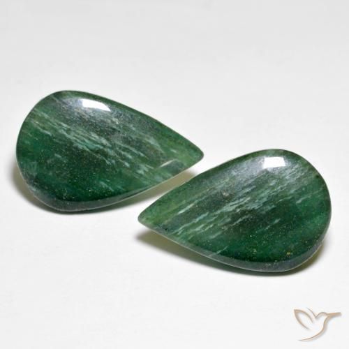 13.45ctw Naturel Forêt verte Aventurine, En forme de poire, Translucide
