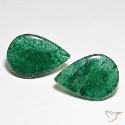 14.94ctw Naturel Vert clair Aventurine, En forme de poire, Translucide