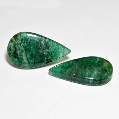 Achetez naturel 16.42ct Vert foncé Aventurine gems, En forme de poire, En provenance Brésil chez GemSelect. En stock, livraison internationale!