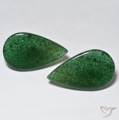 24.46ctw Naturel Vert foncé Aventurine, En forme de poire, Translucide