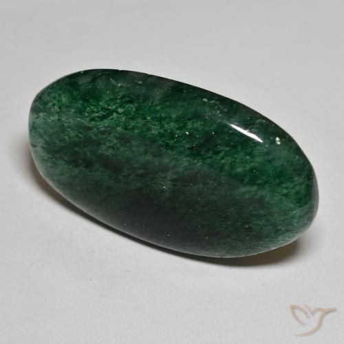 Aventurine Vert naturelle ovale, 34.59 ct, Translucide