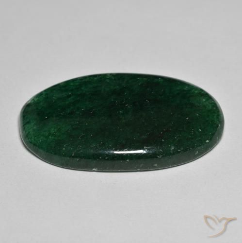 Aventurine Vert naturelle ovale, 34.59 ct, Translucide