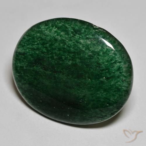 Aventurine Vert naturelle Coupe ovale, 38.54 ct, Translucide
