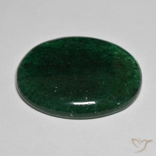 Aventurine Vert naturelle Coupe ovale, 38.54 ct, Translucide
