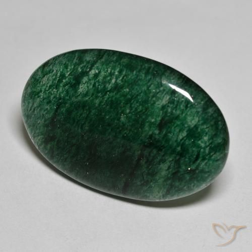 Aventurine Vert naturelle ovale, 29.26 ct, Translucide