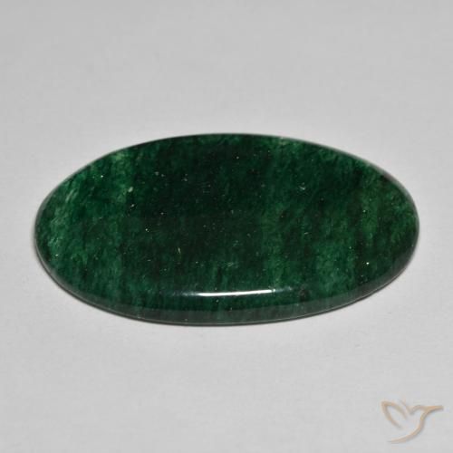 Aventurine Vert naturelle Coupe ovale, 32.45 ct, Translucide