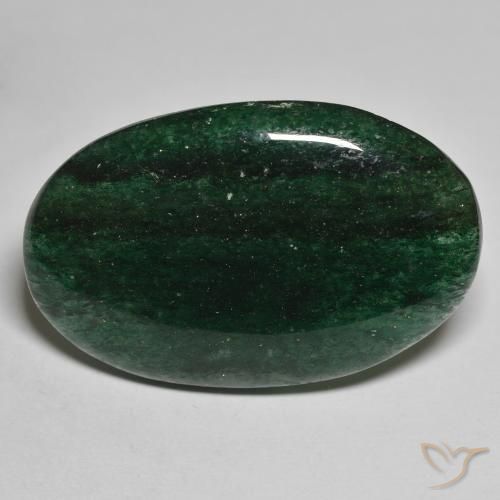Aventurine Forêt verte naturelle Coupe ovale, 35.11 ct, Translucide