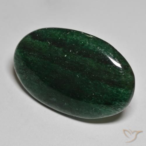 Aventurine Forêt verte naturelle Coupe ovale, 35.11 ct, Translucide