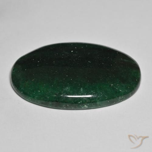 Aventurine Forêt verte naturelle Coupe ovale, 35.11 ct, Translucide