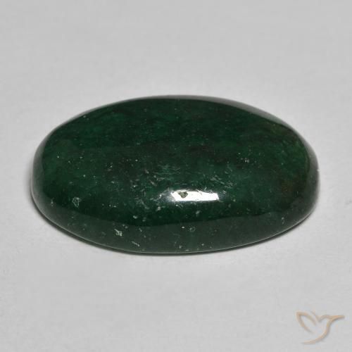 Aventurine vert foncé naturelle coupe ovale, 15,61 ct, translucide