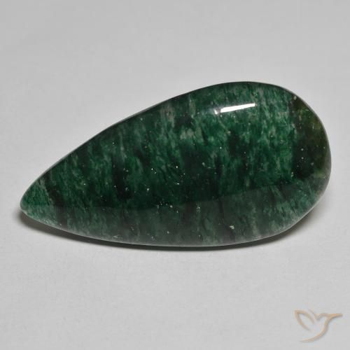 24.26ct Naturel Vert Aventurine, En forme de poire, Translucide
