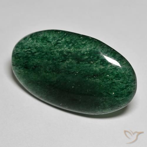 Aventurine Vert naturelle ovale, 27.98 ct, Translucide