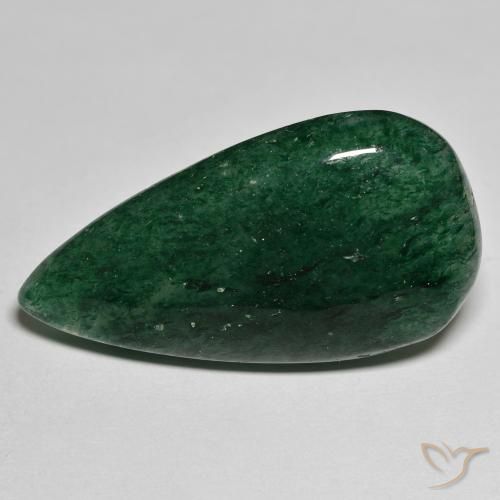 Aventurine Forêt verte naturelle En forme de poire, 26.94 ct, Translucide