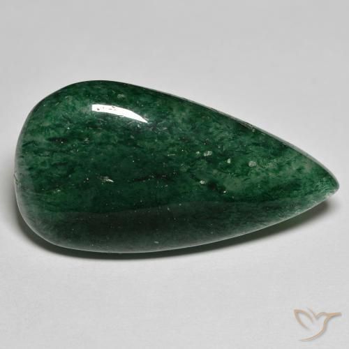 Aventurine Forêt verte naturelle En forme de poire, 26.94 ct, Translucide