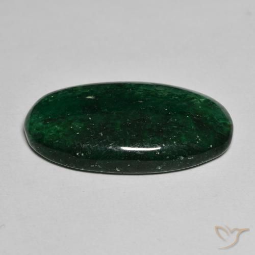 Aventurine Vert forêt frais naturelle ovale, 13.61 ct, Translucide