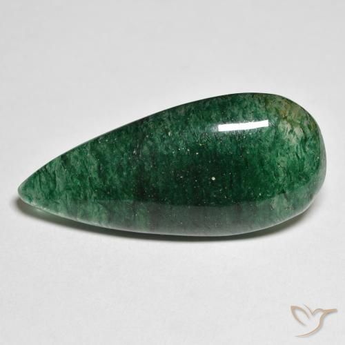 17.57ct Naturel Vert pin Aventurine, En forme de poire, Translucide
