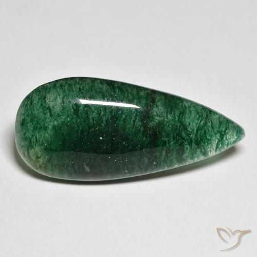 Aventurine Vert pin naturelle En forme de poire, 17.57 ct, Translucide