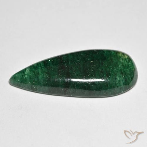 Aventurine Vert pin naturelle En forme de poire, 17.57 ct, Translucide