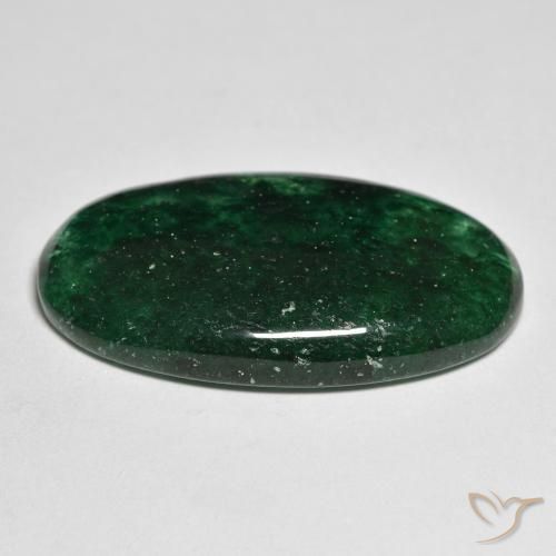Aventurine vert naturelle coupe ovale, 26,71 ct, translucide
