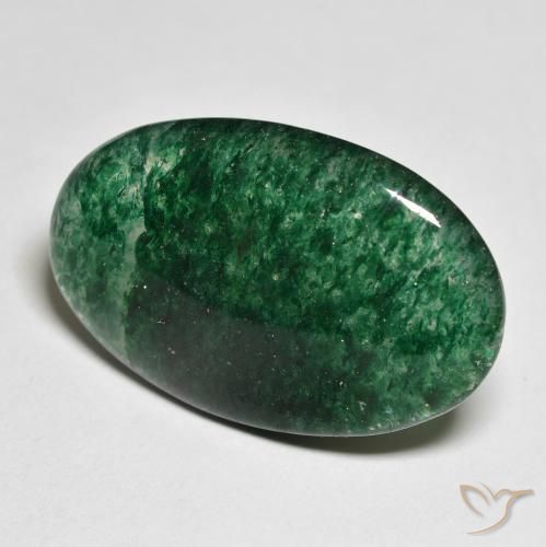 Aventurine Vert naturelle Coupe ovale, 18.43 ct, Translucide