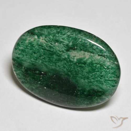 Aventurine Vert pin naturelle ovale, 19.57 ct, Translucide