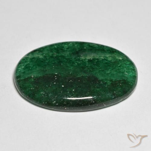 Aventurine Vert pin naturelle ovale, 19.57 ct, Translucide