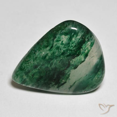 Aventurine vert naturelle en forme de poire, 18,01 ct, translucide
